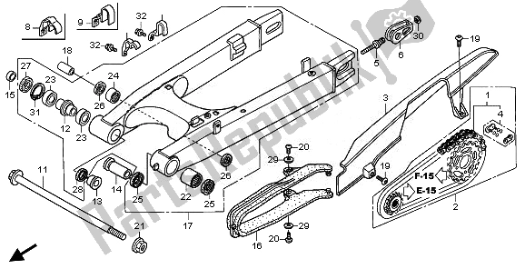 All parts for the Swingarm of the Honda XL 1000 VA 2011