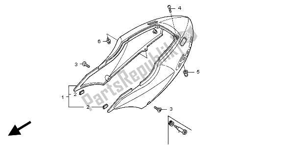 All parts for the Rear Cowl of the Honda CBR 600F 1999