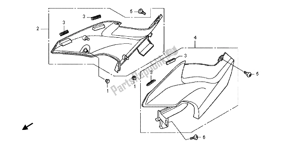 All parts for the Side Cover of the Honda CBF 1000 FA 2012