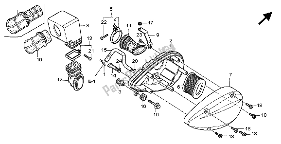 All parts for the Air Cleaner of the Honda VT 750C 2007