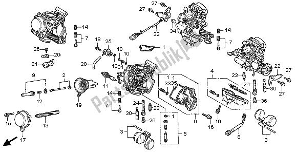 Tutte le parti per il Carburatore (parti Componenti) del Honda VF 750C 1999