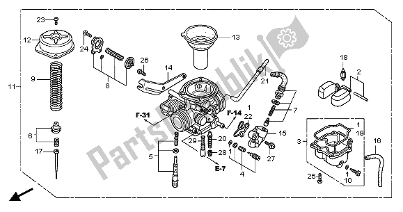 Toutes les pièces pour le Carburateur du Honda CBR 125 RW 2005