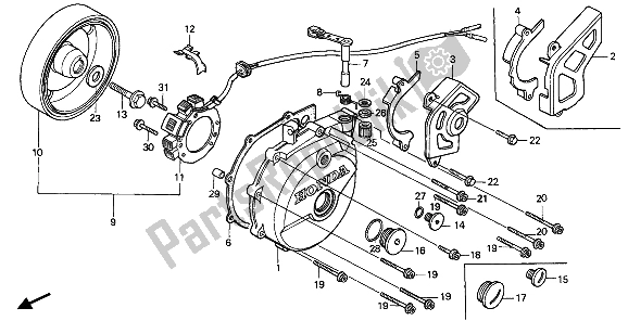 All parts for the Generator of the Honda XR 600R 1986