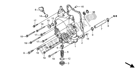 Tutte le parti per il Coperchio Carter Destro del Honda SH 150R 2008