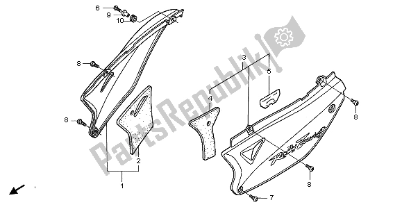 All parts for the Side Cover of the Honda XL 650V Transalp 2006