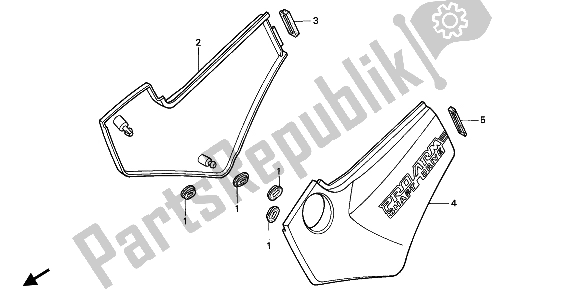 All parts for the Side Cover of the Honda NTV 650 1991