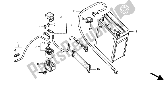 All parts for the Battery of the Honda CB 600F2 Hornet 2000