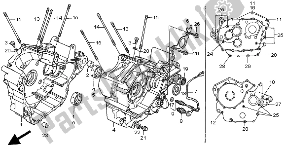 All parts for the Crankcase of the Honda XRV 750 Africa Twin 1997