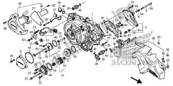 Tutte le parti per il Coperchio Carter Destro del Honda VFR 1200 XD 2013