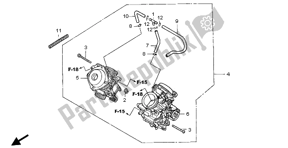 Alle onderdelen voor de Carburateur (assy.) van de Honda NT 650V 2002