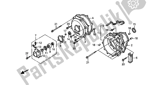 All parts for the Clutch Cover of the Honda ST 1100 1990