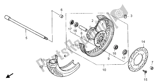 All parts for the Front Wheel of the Honda VT 750 CA 2006