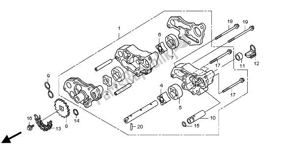 Todas las partes para Bomba De Aceite de Honda TRX 500 FA Fourtrax Foreman Rubican 2009