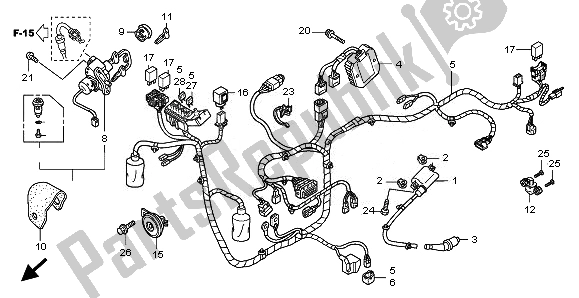 All parts for the Wire Harness of the Honda SH 125 2010