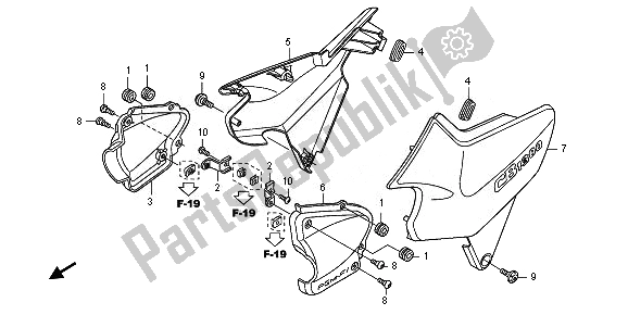 Tutte le parti per il Coperchio Laterale del Honda CB 1300 SA 2010