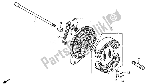 All parts for the Rear Brake Panel of the Honda VT 750 CA 2008