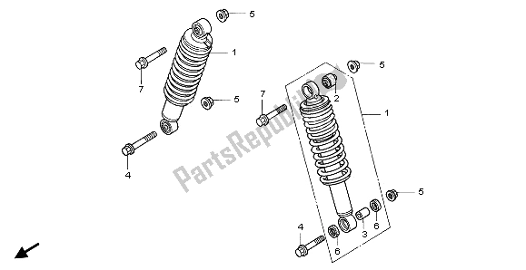 Todas las partes para Cojin Delantero de Honda TRX 350 FE Fourtrax Rancher 4X4 ES 2000