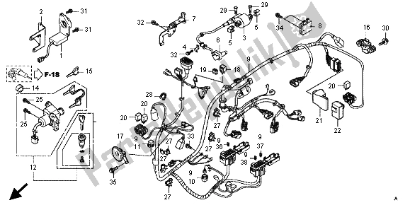 Todas las partes para Arnés De Cables de Honda SH 300A 2012