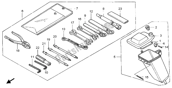 All parts for the Tools & Tool Box of the Honda NX 650 1999