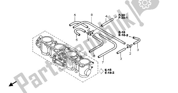 Tutte le parti per il Corpo Farfallato (tubo) del Honda CBR 900 RR 2003