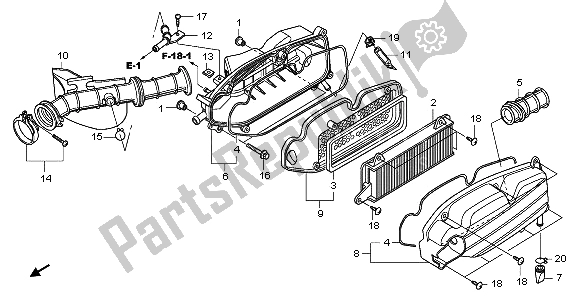 All parts for the Air Cleaner of the Honda NHX 110 WH 2009