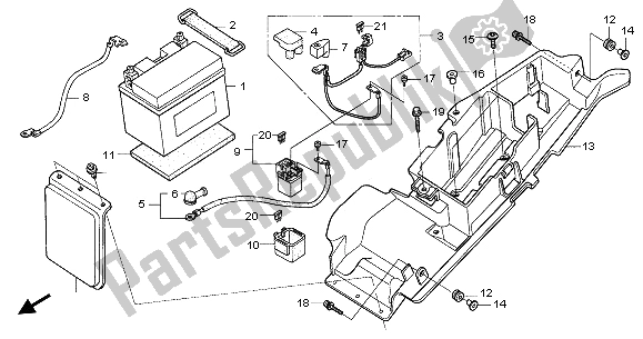 All parts for the Battery of the Honda CBR 600 RR 2003