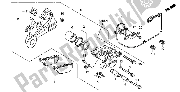 Tutte le parti per il Pinza Freno Posteriore del Honda CB 600 FA Hornet 2009