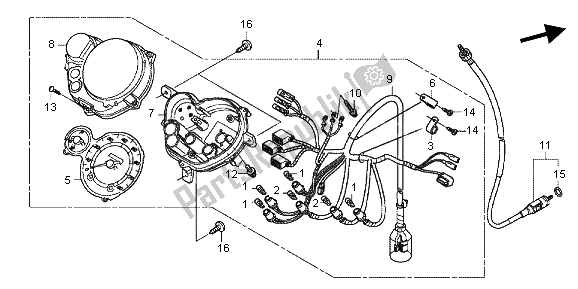 All parts for the Speedometer (mph) of the Honda NSC 502 WH 2013