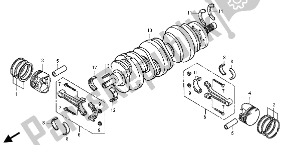 All parts for the Crankshaft & Piston of the Honda GL 1800 2013