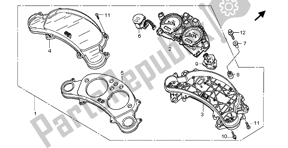 All parts for the Meter (mph) of the Honda CBF 1000 2007