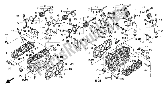 Alle onderdelen voor de Cilinderkop van de Honda GL 1500C 2002