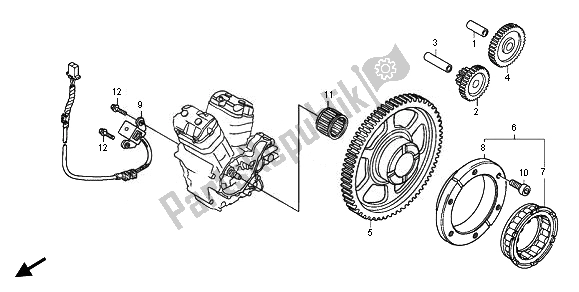 Todas las partes para Generador De Impulsos Y Embrague De Arranque de Honda XL 700 VA Transalp 2011