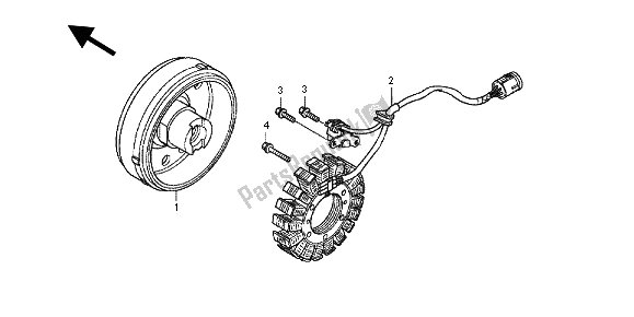 All parts for the Generator of the Honda TRX 420 FE Fourtrax Rancer 4X4 ES 2012