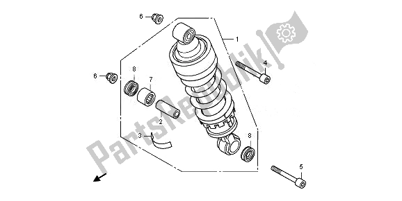 Todas as partes de Almofada Traseira do Honda CB 1000 RA 2010