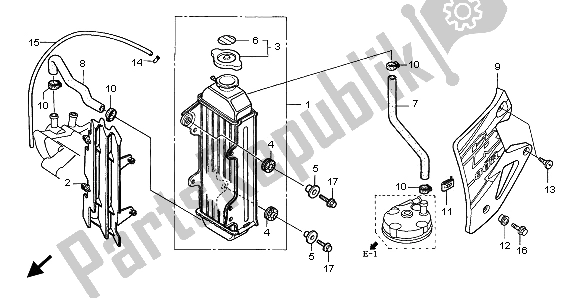 Tutte le parti per il Termosifone del Honda CR 80 RB LW 2001