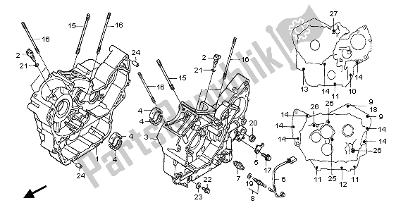 All parts for the Crankcase of the Honda NT 700 VA 2007