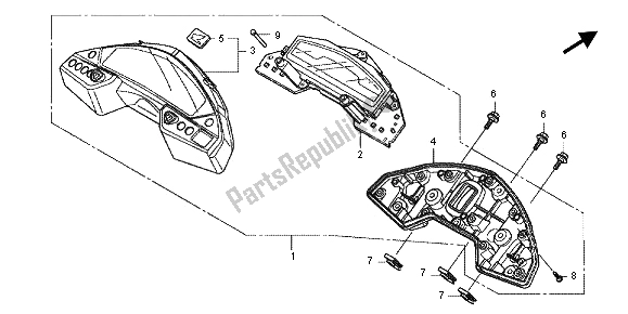 Tutte le parti per il Metro (kmh) del Honda CB 600F Hornet 2012