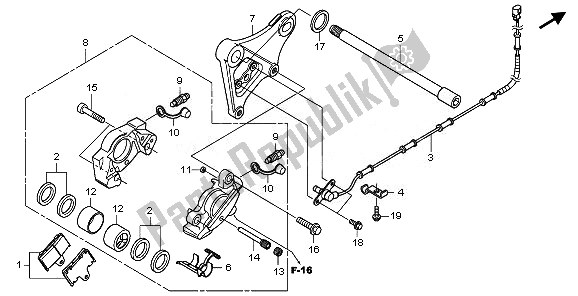 Todas las partes para Pinza De Freno Trasero de Honda VT 750C2S 2011