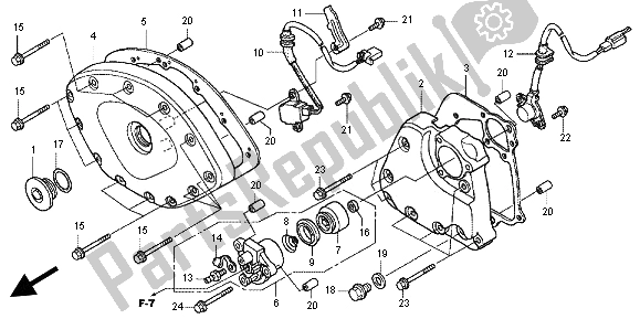 Alle onderdelen voor de Front Cover & Transmissie van de Honda GL 1800 2012