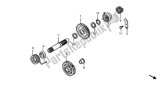 Todas as partes de Chute O Fuso De Partida do Honda CR 250R 2000