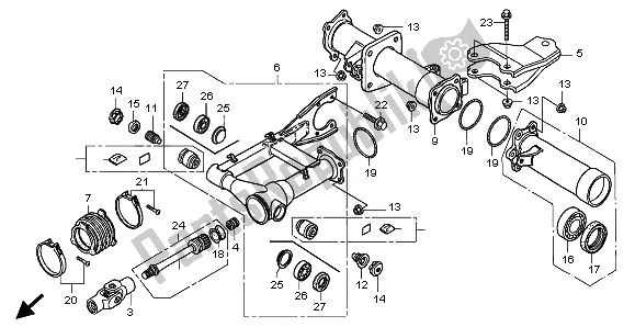 All parts for the Swingarm of the Honda TRX 500 FA Fourtrax Foreman Rubicon 2008