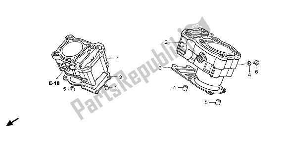 All parts for the Cylinder of the Honda XL 650V Transalp 2006