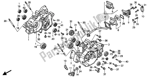 All parts for the Crankcase of the Honda CR 125R 1989