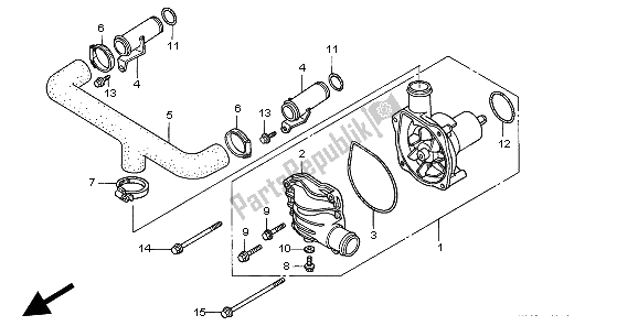 Tutte le parti per il Pompa Dell'acqua del Honda GL 1500C 1998