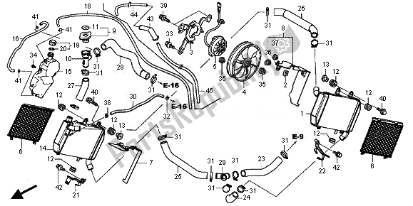 All parts for the Radiator of the Honda VFR 800X 2011