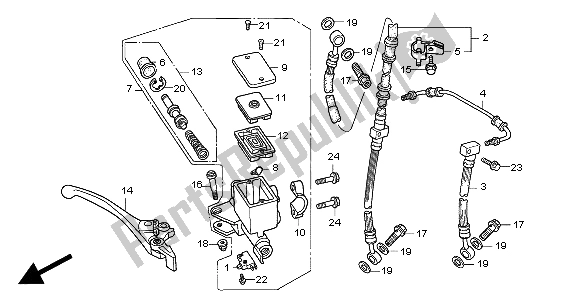 Wszystkie części do G?ówny Cylinder Hamulca Przedniego Honda CB 600F Hornet 2000