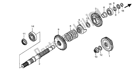 All parts for the Final Shaft of the Honda GL 1500C 1999