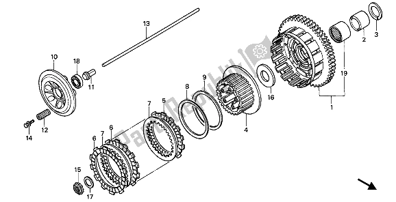 Todas las partes para Embrague de Honda CBR 1000F 1993