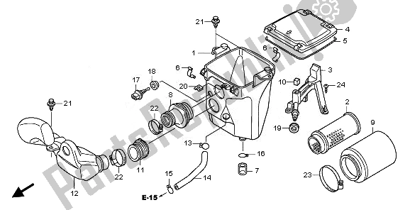 Todas as partes de Filtro De Ar do Honda TRX 420 FA Fourtrax Rancher AT 2010