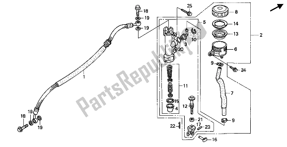 Tutte le parti per il Pompa Freno Posteriore del Honda CBR 600F 1992